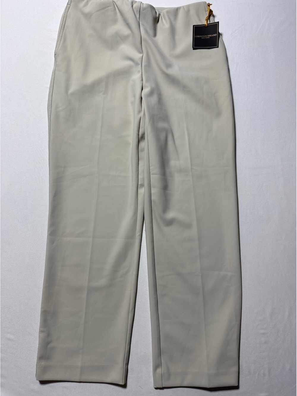 Christian Siriano Cream Wide-Leg Pants Size 6 - Sleek & Chic